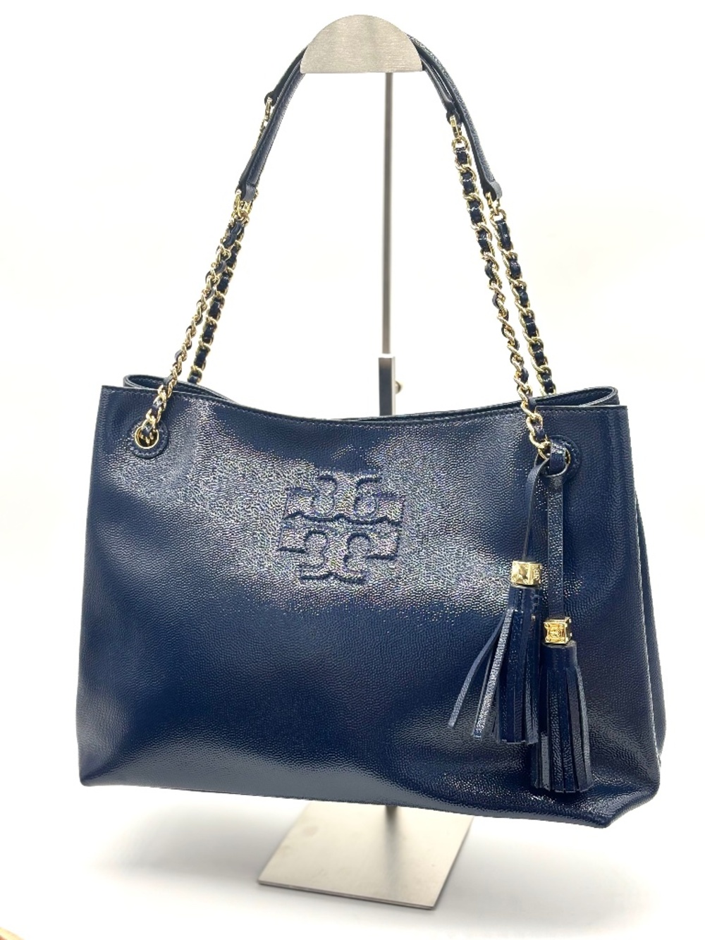 Tory Burch Thea Slouchy Chain Tote in Navy